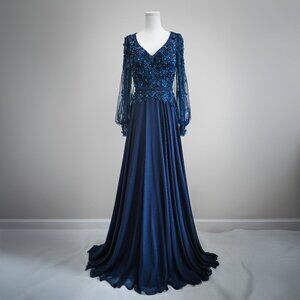 Montage by Mon Cheri - Style M505 - Navy Blue Mother of the Bride Dress